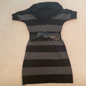 Black/Gray Sweater Dress (belt included)
